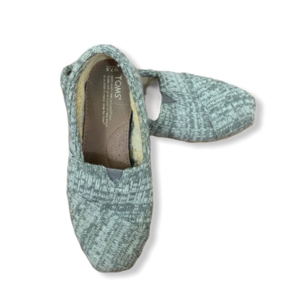 TOMS Tan Sweater Knit Fur Lined Slip Ons